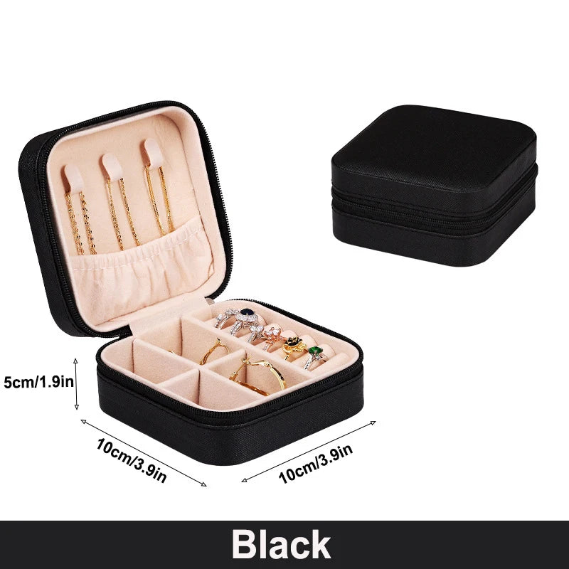 Mini Étui Voyage Bijoux Cuir PU Portable — Rangement Boucles Oreilles Colliers Filles Femmes