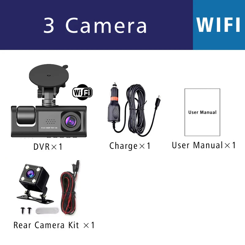 Dashcam Mini 2K WiFi Parking 24H — Enregistreur Voiture Commande Vocale