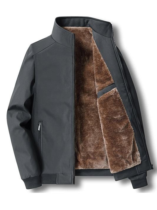 Men's Velvet Jacket, Stand-Up Collar, Cotton Padded, Thick, Warm, Casual, New Autumn and Winter Collection