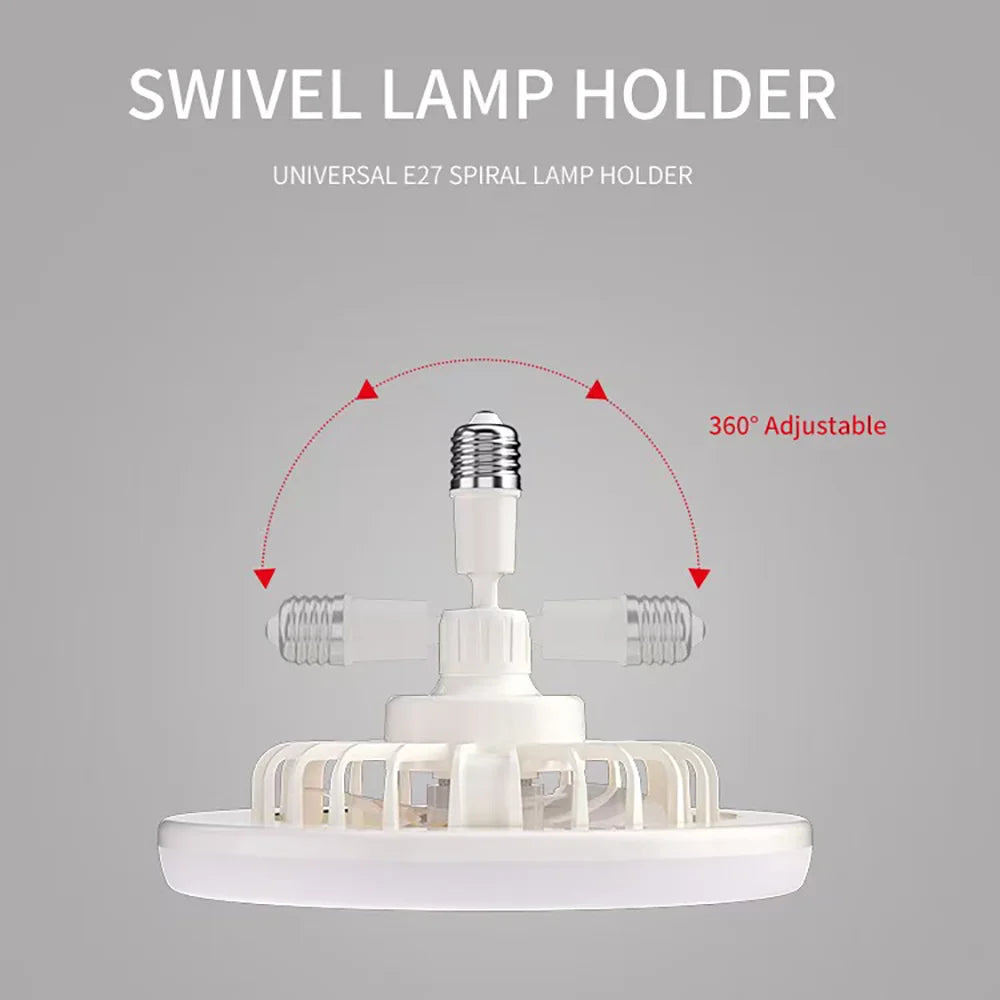 Ventilateur de Plafond Rotatif avec Télécommande, Lampe d'Éclairage, Convertisseur, Base d'Éclairage, Chambre à Coucher, Salon, Flamme ATA, 3 en 1
