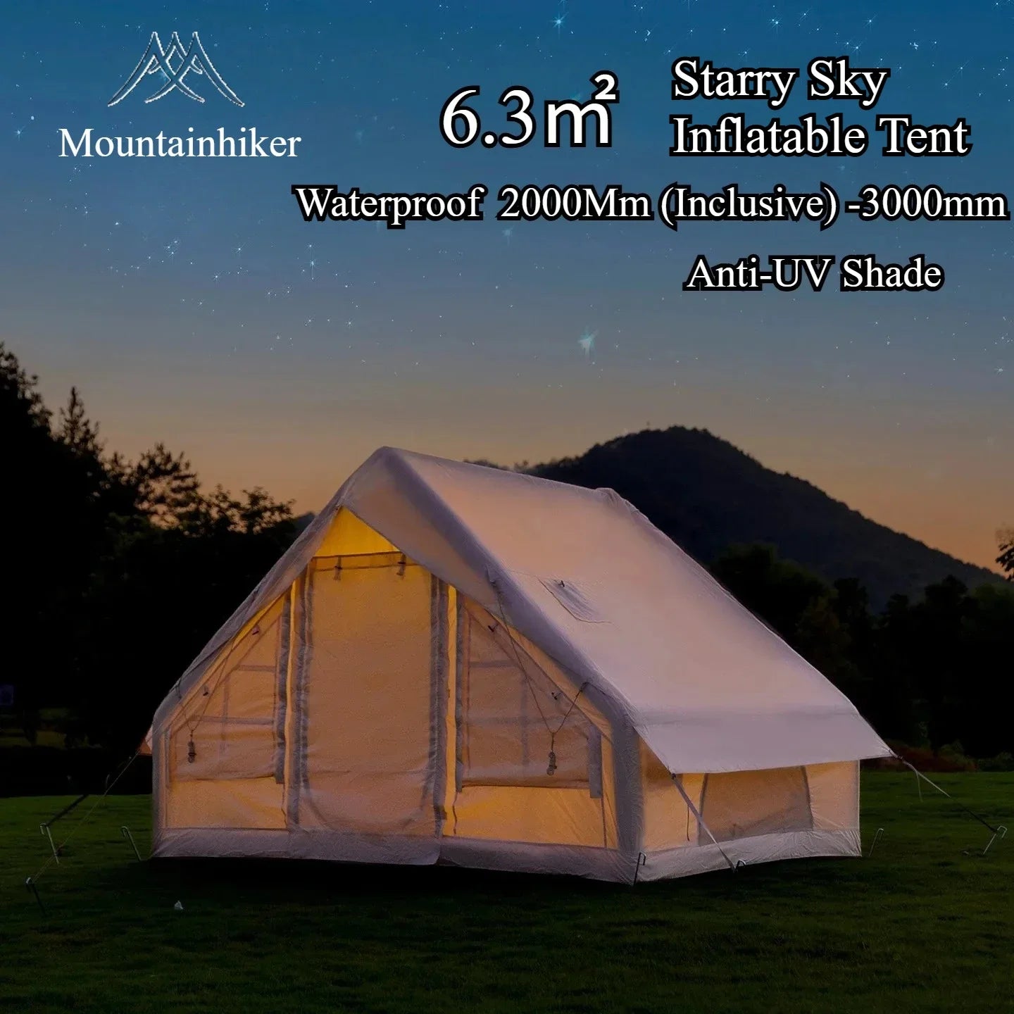 Tente Gonflable Ciel Étoilé — Camping Pique-Nique Pêche 3-4 Personnes Impérméable