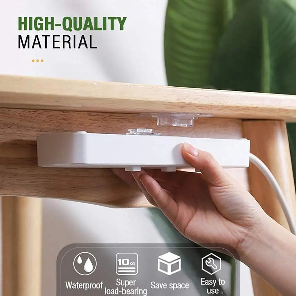 10 pares de ganchos de pared adhesivos fuertes, de doble cara, de gancho y bucle, adhesivos transparentes, ventosa