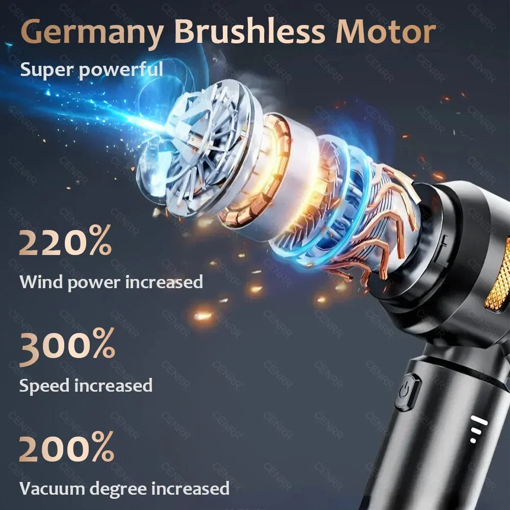 CENRR 998000 PA Powerful Car Vacuum Cleaner Portable Handheld Car Vacuum Cleaner Cordless Car Cleaner Robot Car Accessories