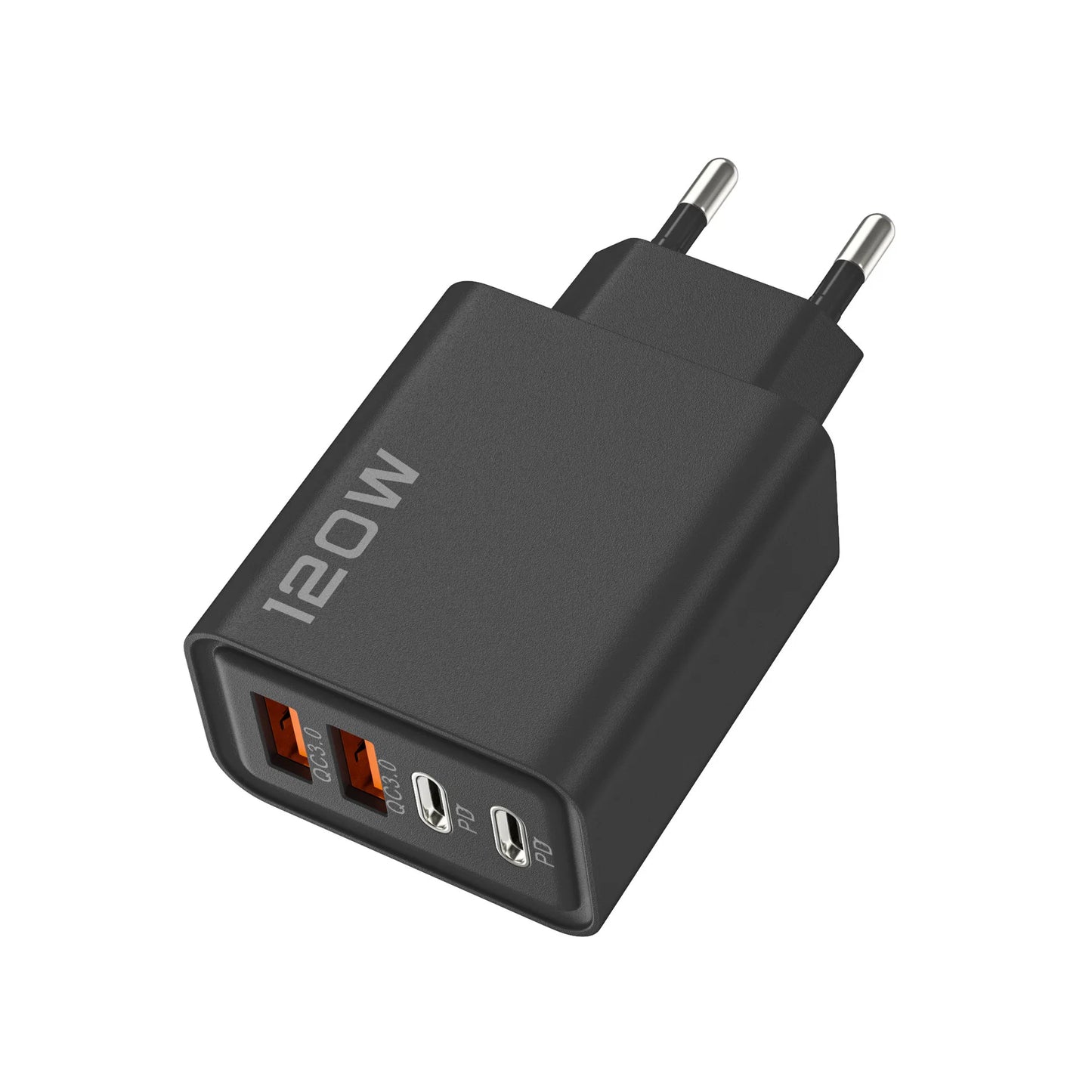 Total 120W USB Fast Charger 4 Ports PD Quick Charge USB 3.0 Type C EU US UK Plug Universal Wall Charger USB C Charging Adapter