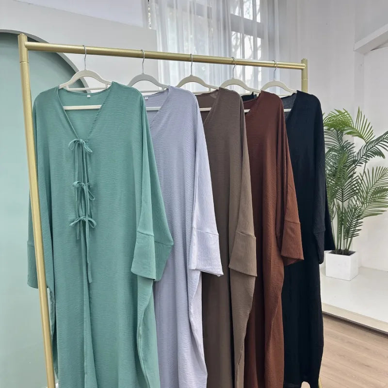 Robe Abaya Ouverte de Luxe pour Femme Musulmane, Cardigan Noir Modeste pour le Ramadan, Arabie Saoudite, Eid Dubaï, Robe de Soirée Islamique, Turquie, Vacances