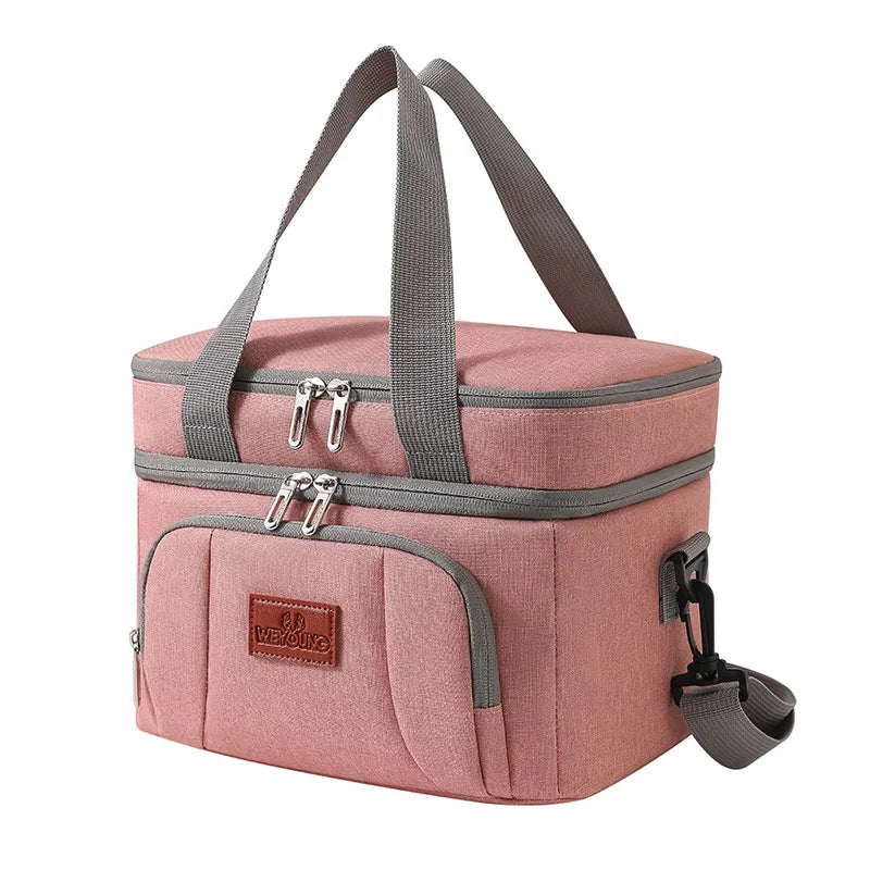 Sacs à déjeuner isothermes multifonctionnels à Double couche pour femmes et hommes, boîte à déjeuner de pique-nique de voyage de grande capacité avec bandoulière
