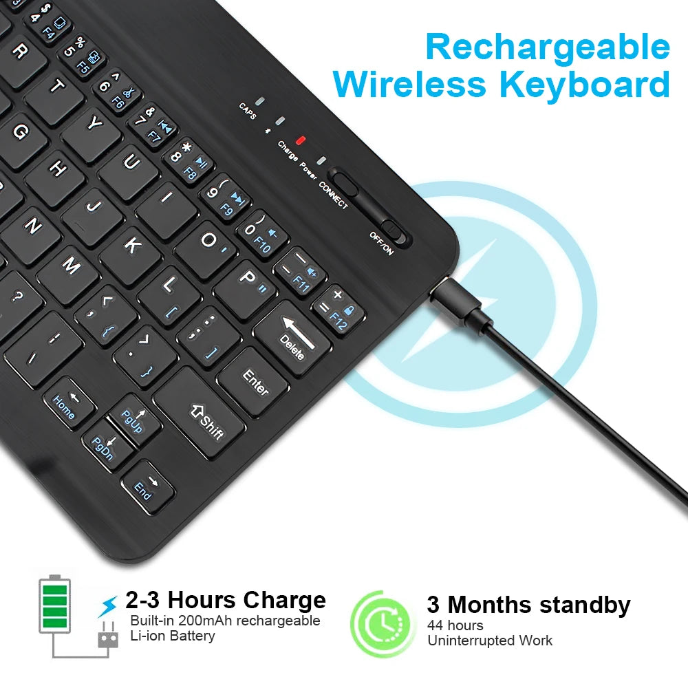 Bluetooth 5.1 Wireless Keyboard Mini Keyboard 200mAh Rechargeable Keyboard Gaming Keyboard for Laptop Tablet Android iOS Windows