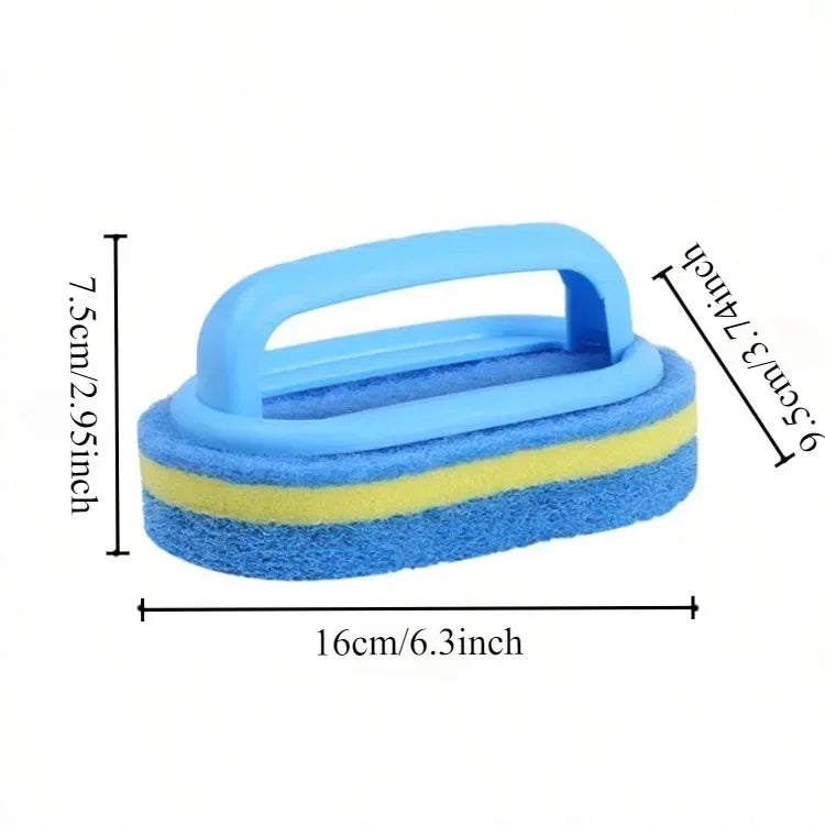 Brosse de nettoyage avec manche, éponge de cuisine épaisse, lingette pour carrelage de salle de bain, outils de nettoyage domestique pour l'élimination des taches