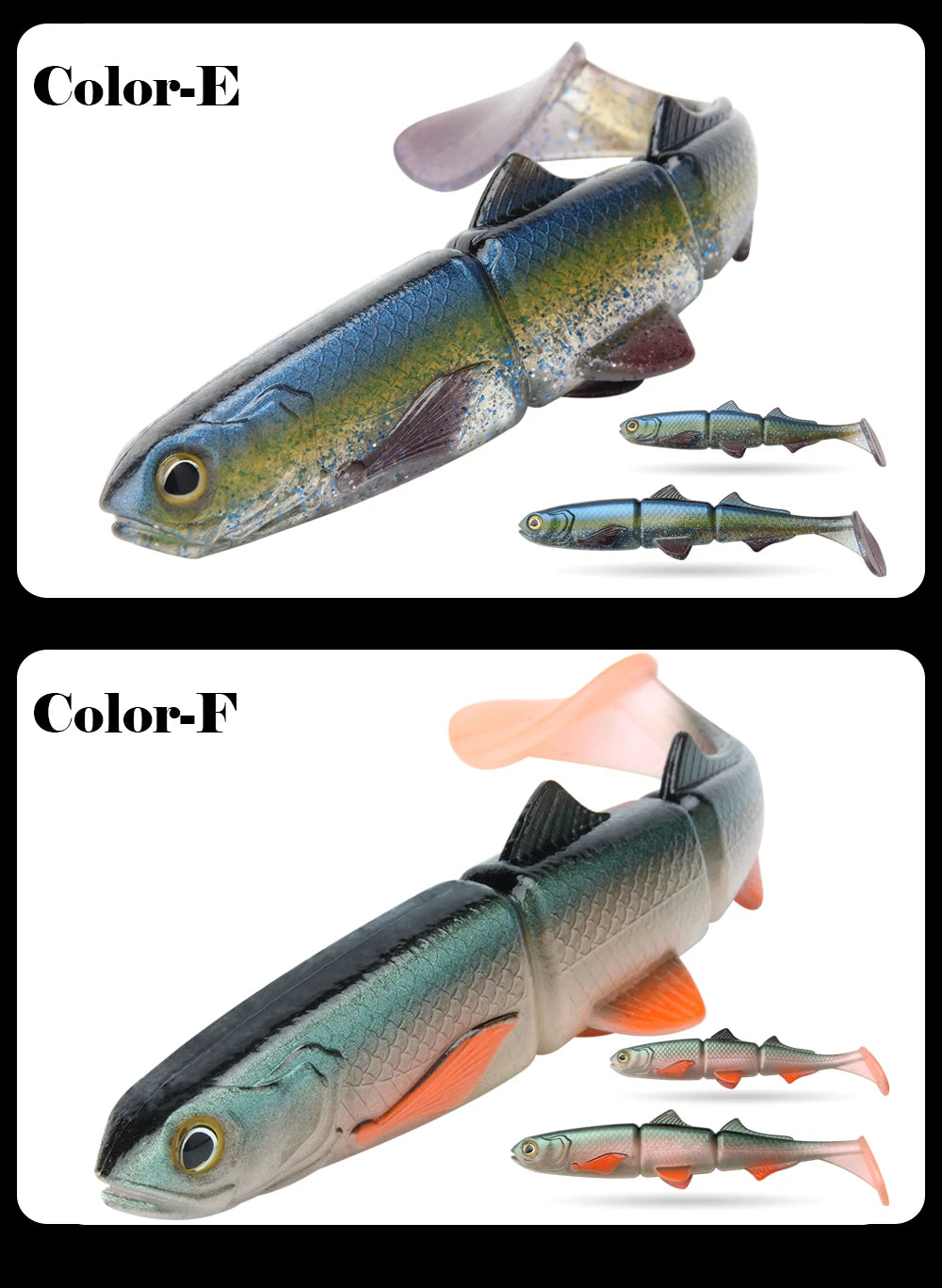 Spinpoler Paddle Tail Swimbait Shad brochet leurre de pêche 16 cm 22 cm appât souple 3 sections articulé Wobbler perche Zander attirail