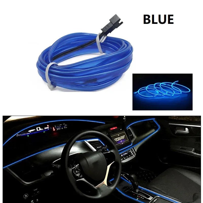 Decorative Car Interior Lamp Strips, 1M 2M 3M 5M, Ambient Light, Cold Light, Dashboard Console, Automotive LED Ambient Lights