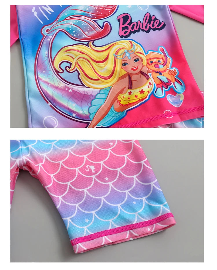 Garçons filles dessin animé mignon maillots de bain printemps été plage vêtements ensemble Protection solaire à manches longues maillots de bain enfants maillot de bain