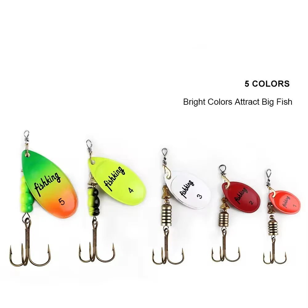 NGB métal leurre de pêche Spinner appâts 1 pièces 3.9g 4.6g 7.4g 10.8g 15g cuillère rotative leurres Spinners avec triples crochets brochet appâts