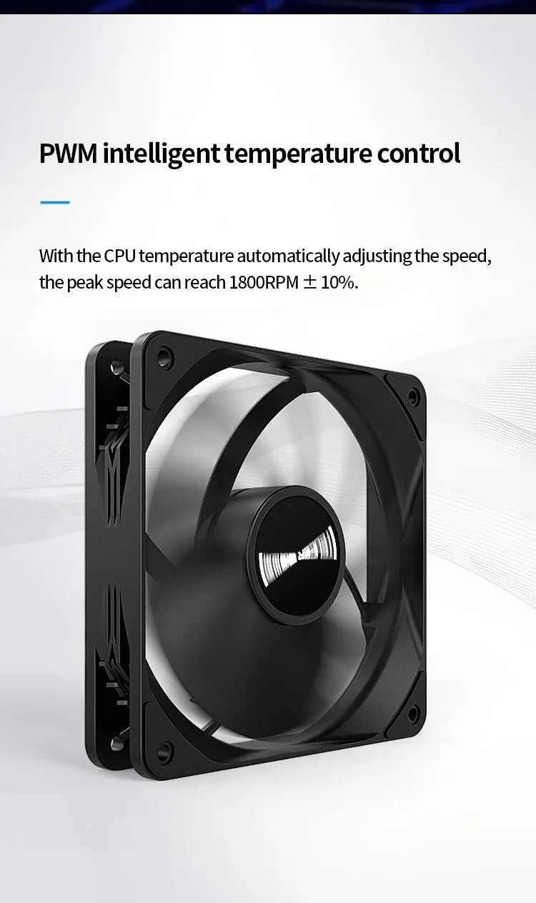 TEUCER PC boîtier d'ordinateur ventilateur PWM 4 broches 120mm silencieux 12CM ventilateur CPU refroidisseur ventilateur de refroidissement radiateur de refroidissement ventilateur 12V ajuster la vitesse du ventilateur