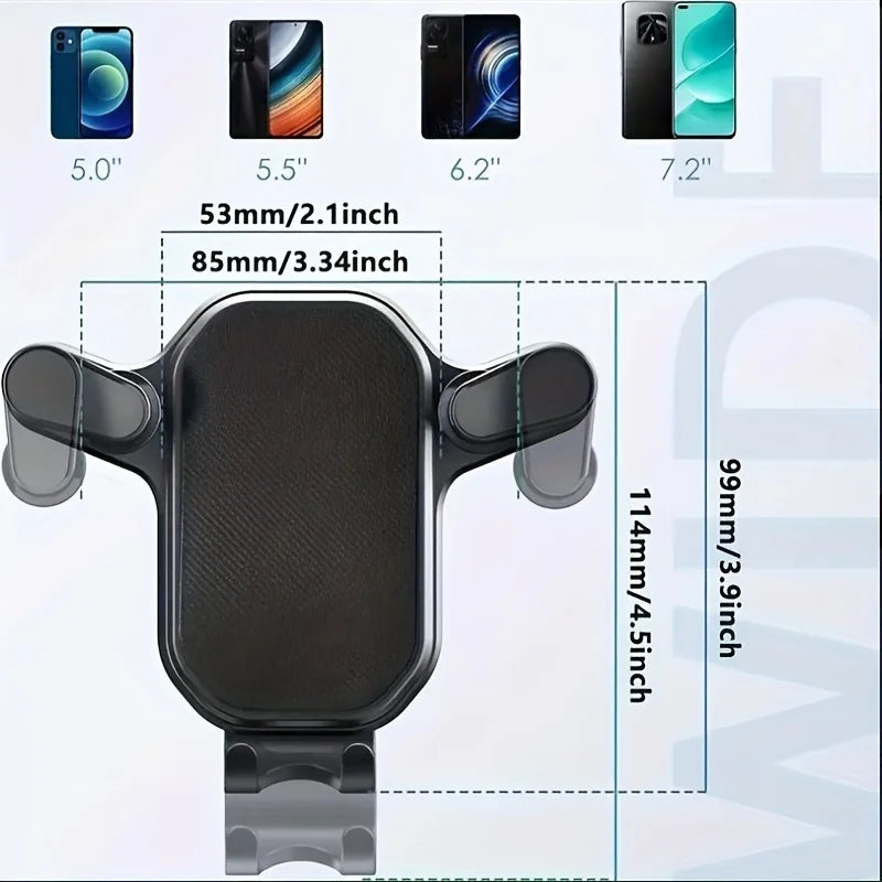 Car Mobile Phone Mount, Vent Reset, Mobile Cell Holder, Smartphone, GPS, 4.7-6.7 Inches
