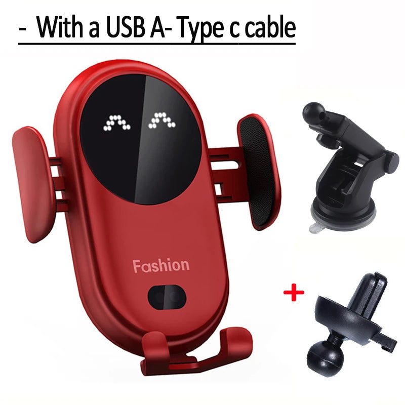 Support de chargeur sans fil 30W pour voiture, support de téléphone pour grille d'aération, rotatif, Intelligent, infrarouge, charge rapide sans fil