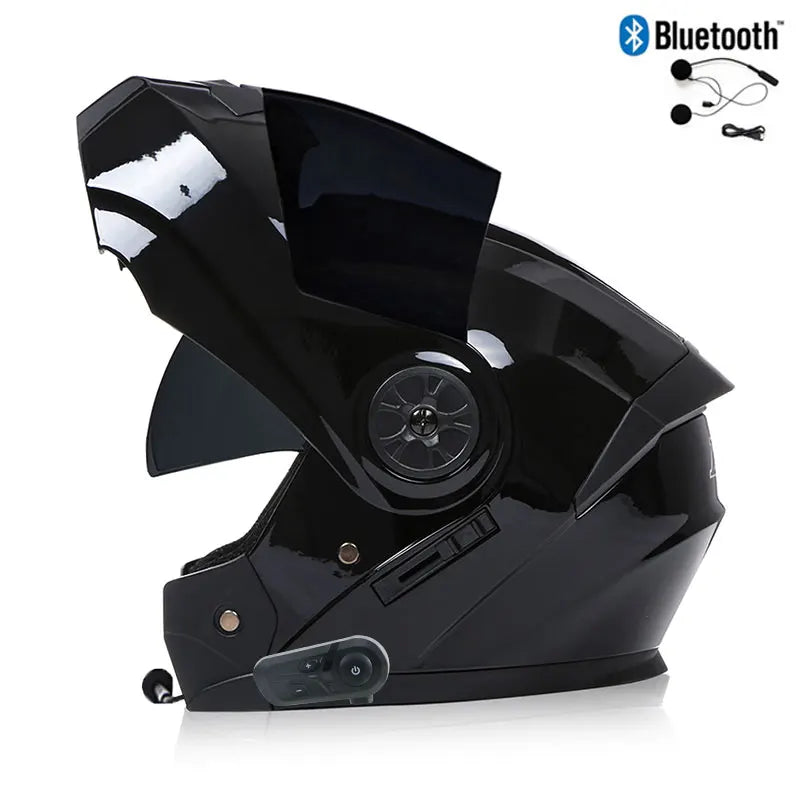 Casque Moto Bluetooth Intégral Homme — Motocross Rabattable Certifié DOT