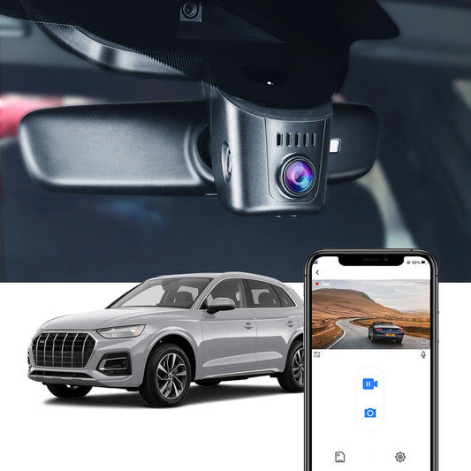 FITCAMX 4K OEM Dash Cam for Audi A3/A4/A5/Q5/Q3/A6 with Night Vision and WiFi, Wireless Dashcam for A7/Q7/A1/Q2/TT/RS/S/SQ5/S8/SQ8