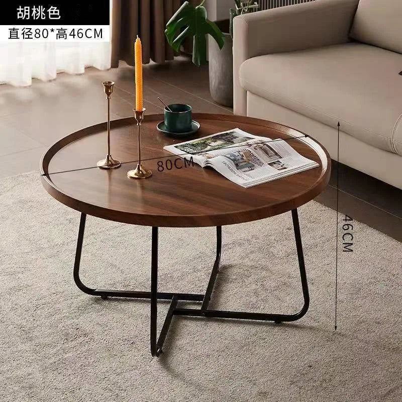 Table basse multifonctionnelle — salon minimaliste moderne, table d'appoint combinée circulaire, maison