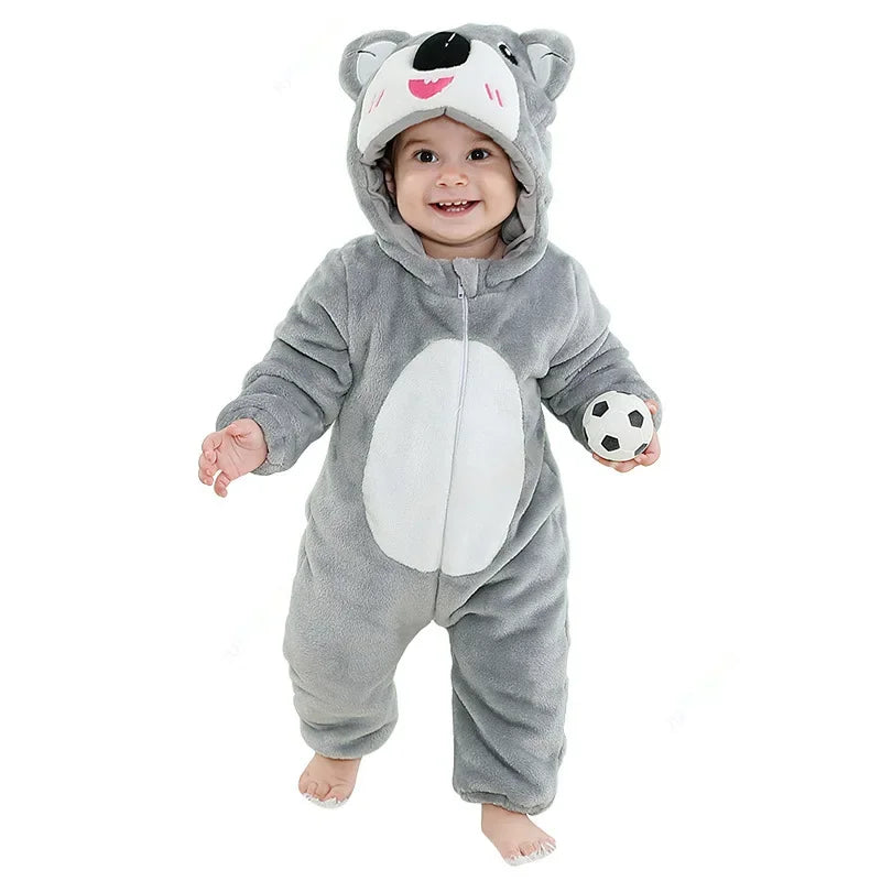 2025 New Collection Cute and Fashionable Elephant-Shaped Baby Easter Jumpsuit with Hood for Children