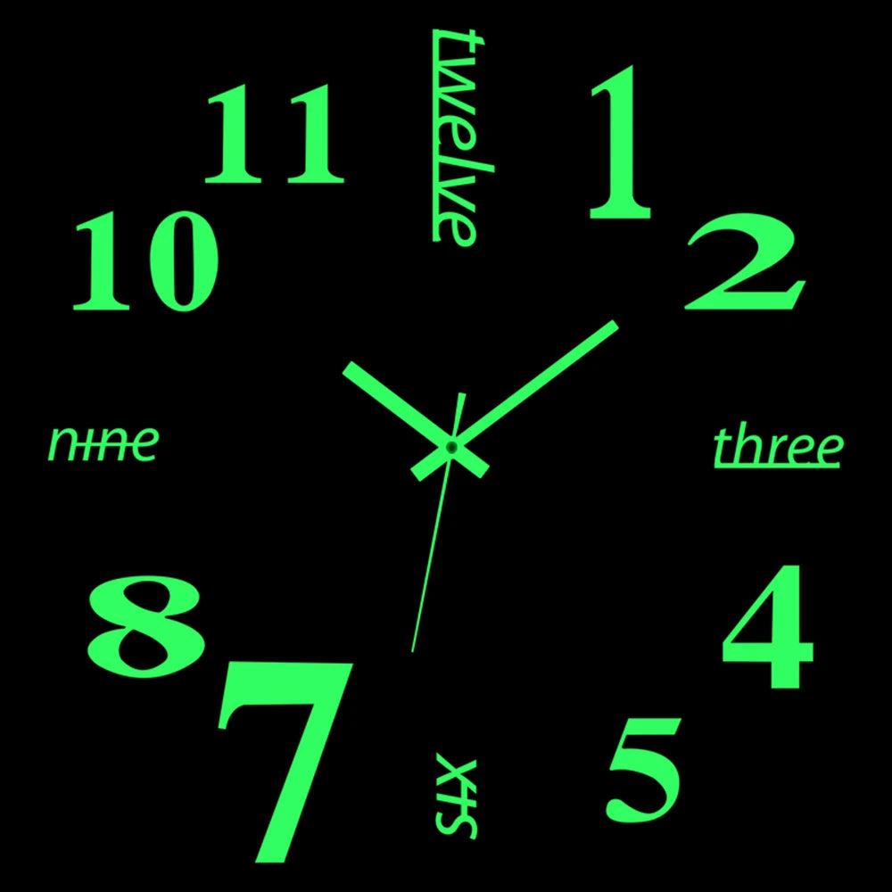 Wall clock DIY Luminous Wall Clock Quartz Watch Acrylic Mirror Stickers Wall Clock Wall Decoration Hot Home Decoration