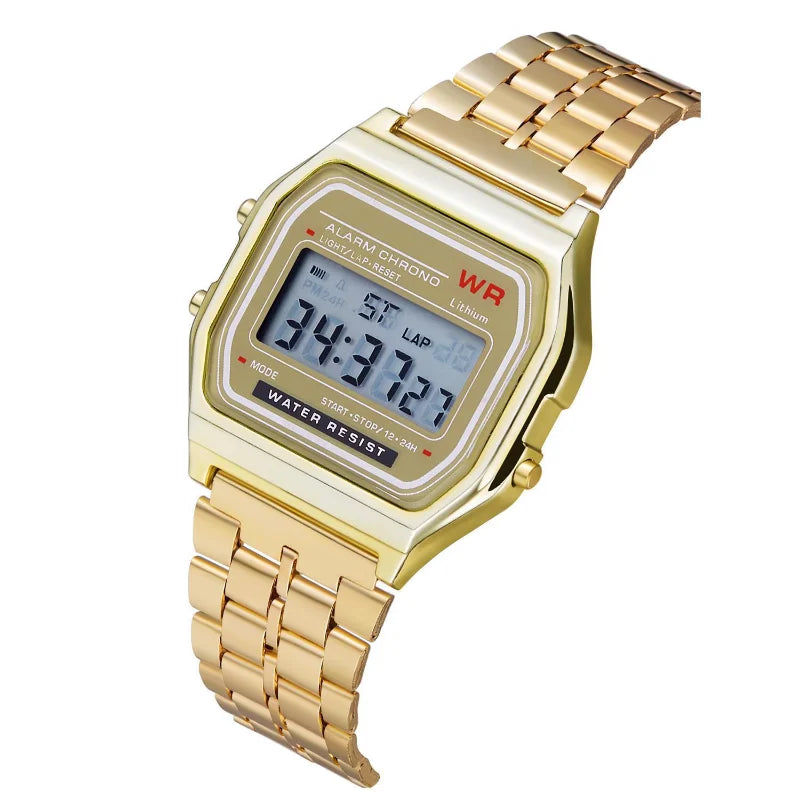 Montre Bracelet Acier LED Numérique Sport — Multifonction Électronique Homme Femme