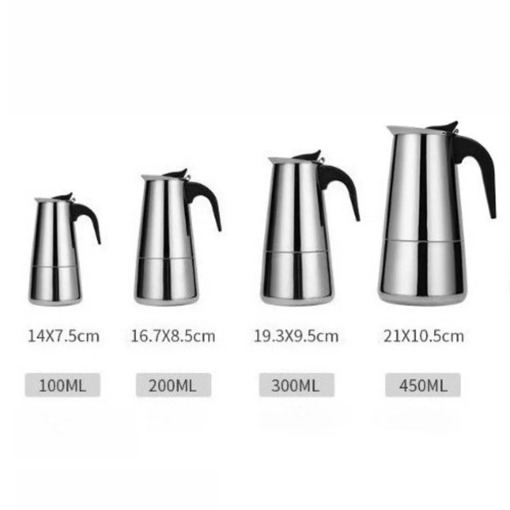 Cafetières moka en acier inoxydable, expresso, tasse à café, théière, café Latte, cafetière Portable pour Camping et maison