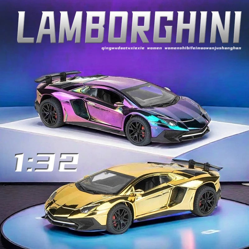 Modèle de supercar 1:32 avec son et lumière — moulé sous pression, cadeau d'anniversaire garçon