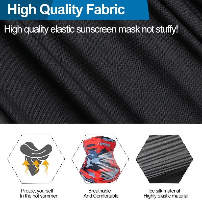Masque facial de cyclisme absorbant la sueur, respirant, entraînement de pêche, Sport, UV, écharpe de cou, guêtre d'été, Bandana pour le visage de vélo