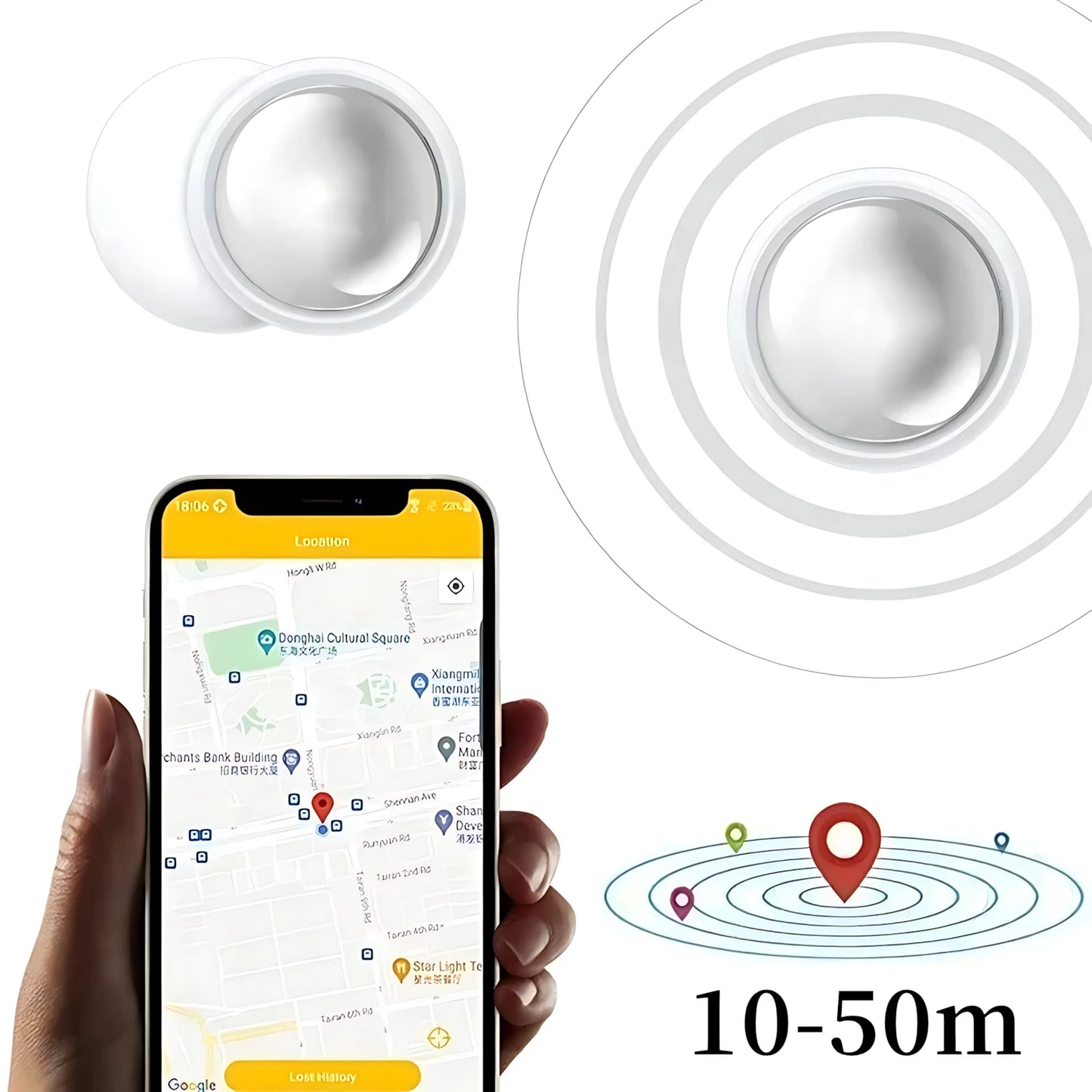 Mini rastreador GPS inteligente Bluetooth, funciona con sistema Android e iOS, rastreador de escucha, Mini localizador global, detector de llaves para mascotas