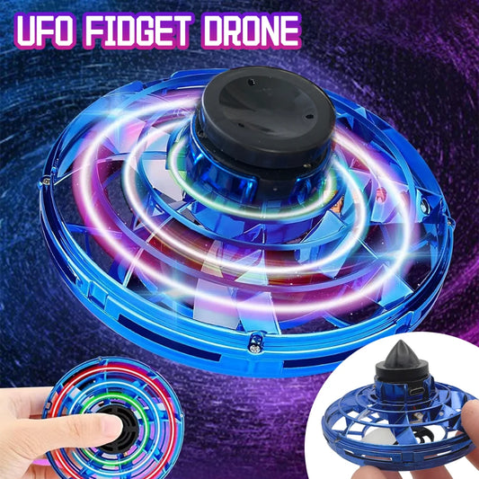 Nouveau LED volant UFO Spinner bout des doigts, mise à niveau hélicoptère de vol Gyro Flyorb Hover Ball, Mini Drone avion jouet, cadeau de noël