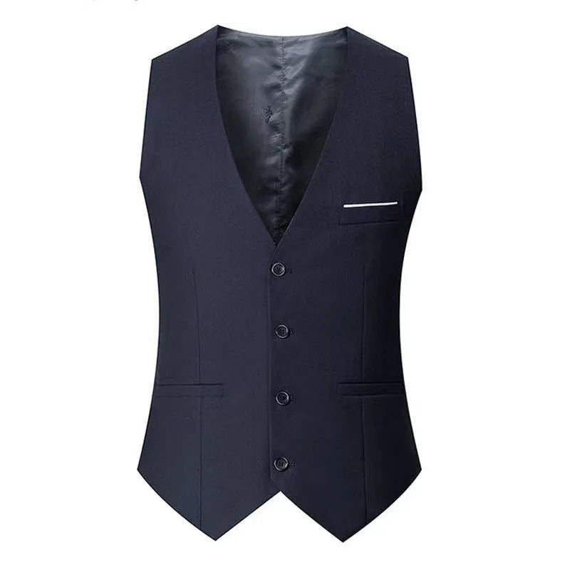 Gilet coupe cintrée pour Homme, noir, gris, bleu marine, Plus, décontracté, sans manches, Business, M-6XL