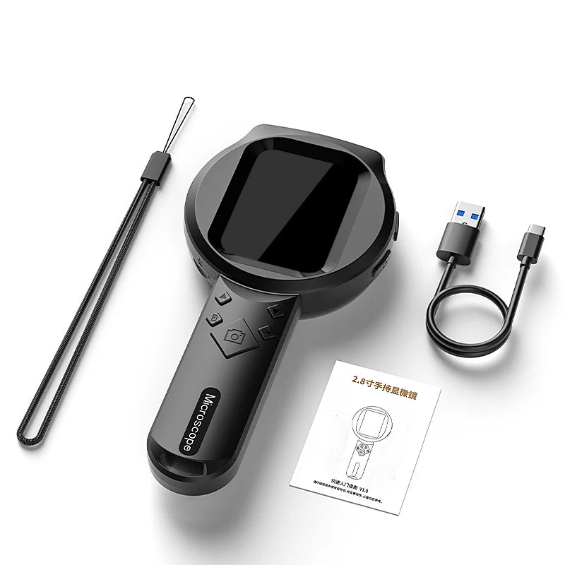 Loupe numérique IPS 2.8 pouces HD 1080P 100X, Microscope Portable, loupe portative pour réparation électronique, contrôle des bijoux