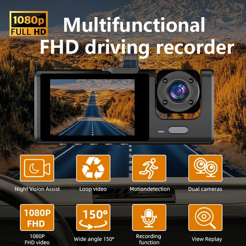 1080P WiFi Coche DVR 2/3 Cámaras DashCam para Coches Cámara de Vehículo Grabador de Vídeo Delantero Opcional Cámara Trasera Visión Nocturna Dashcam