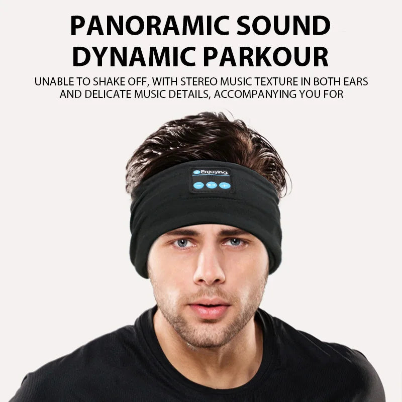 Wireless Bluetooth Headband, Sleeping Headphones, Sports Headphones/Music Cap with HD Stereo Speakers, Eye Mask for Side Sleepers