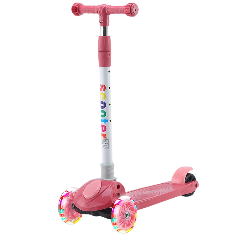 Push Scooter with Light-Up and Adjustable Wheels for Children Ages 3 to 10, Casual Accessory