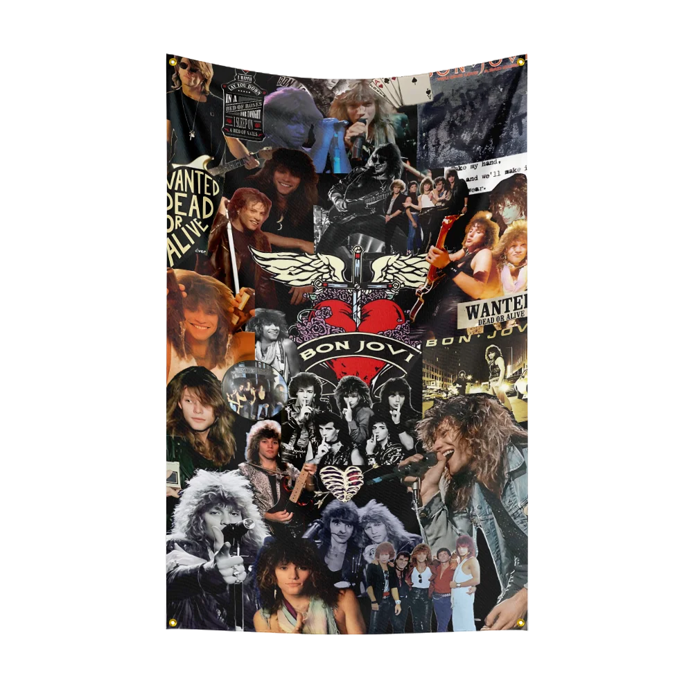 Bannière en polyester groupe de rock 3x5 pieds — chambre, art mural, tapisserie, décoration