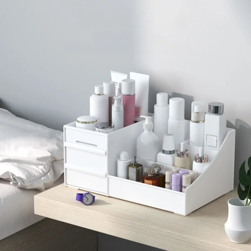 Boîte de rangement de cosmétiques de style tiroir de bureau, coiffeuse, étagère, boîte de rangement de fichiers