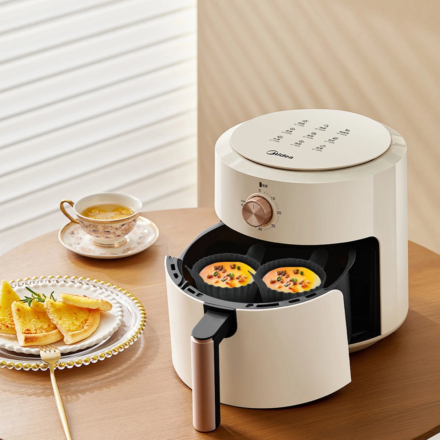 Dishwasher-Safe Air Fryer, Silicone Egg Cups, Silicone Egg Cooker Mold, Reusable Egg and Cake Baking Cups, Safe Ramekin Muffin Liners
