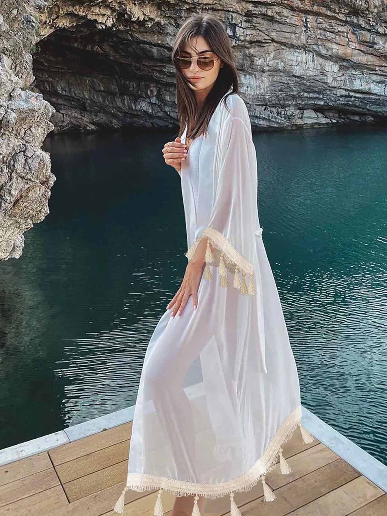 Blue Eyes Bikini Cover-Up, Tuniques de plage, Long Kaftan, Robe de plage, Sarong, Maillots de bain