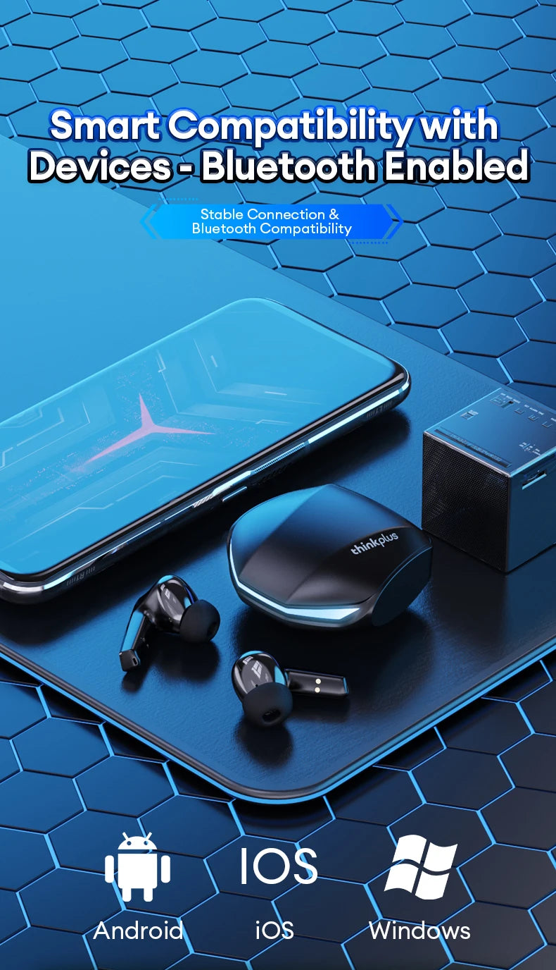 Écouteurs Bluetooth 5.3 sans fil — faible latence, double mode musique/jeu, sport, micro intégré