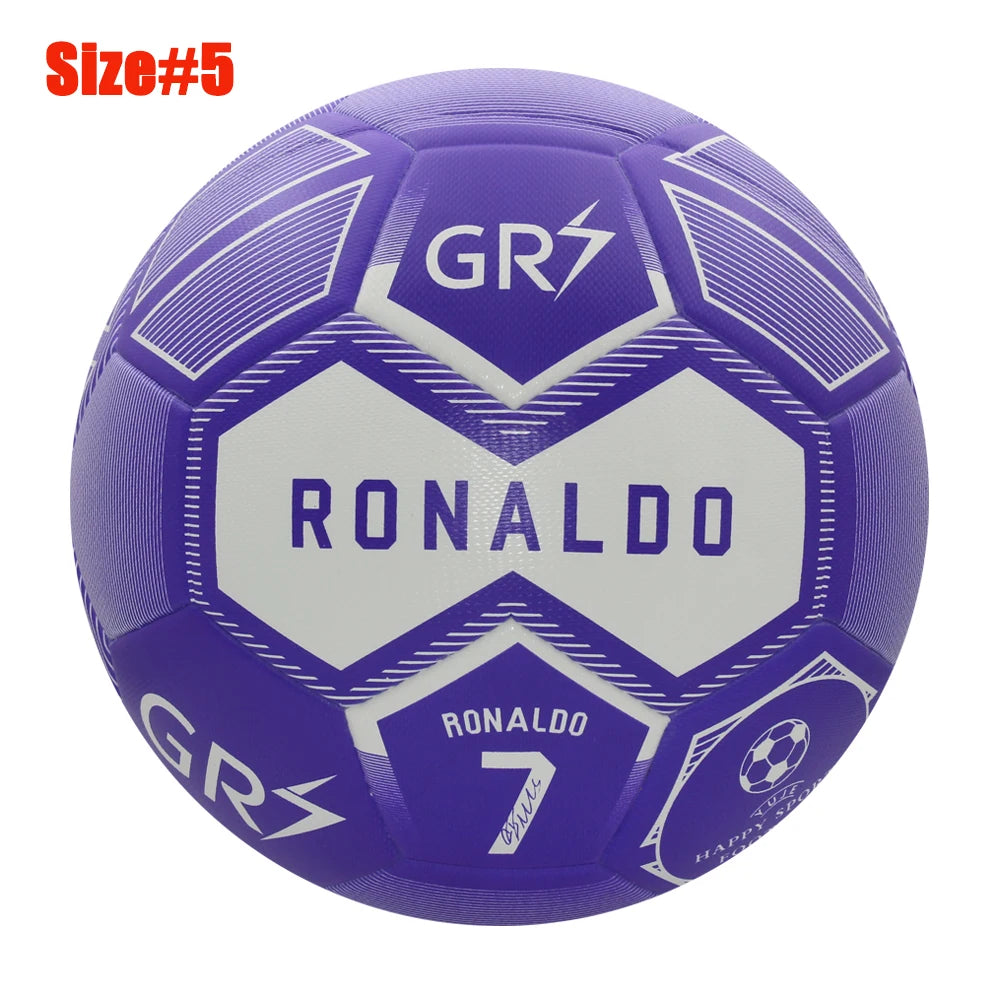 Balones de fútbol de alta calidad, tamaño estándar 5, material de PU, equipo de gol sin costuras, juego de partidos al aire libre, entrenamiento de fútbol