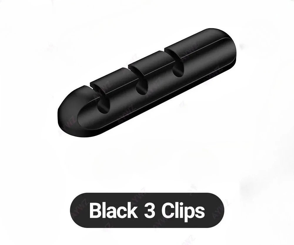 Clips al por mayor, soporte de cable para ratón, organizador de cables de auriculares, organizador de cables, enrollador de cable USB de silicona, gestión de escritorio ordenada