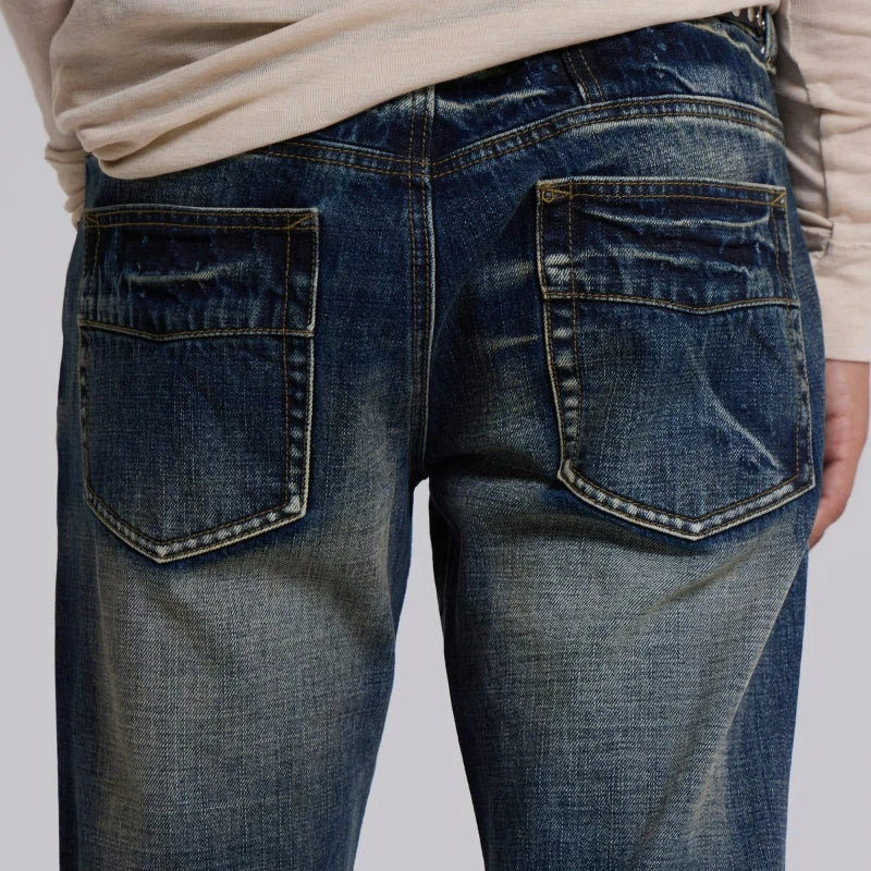 Y2K Blue Flared Jeans Vintage Washed Men Women Bootcut Gothic Jeans High Street Unisex Streetwear Retro Baggy Wide Leg Pants