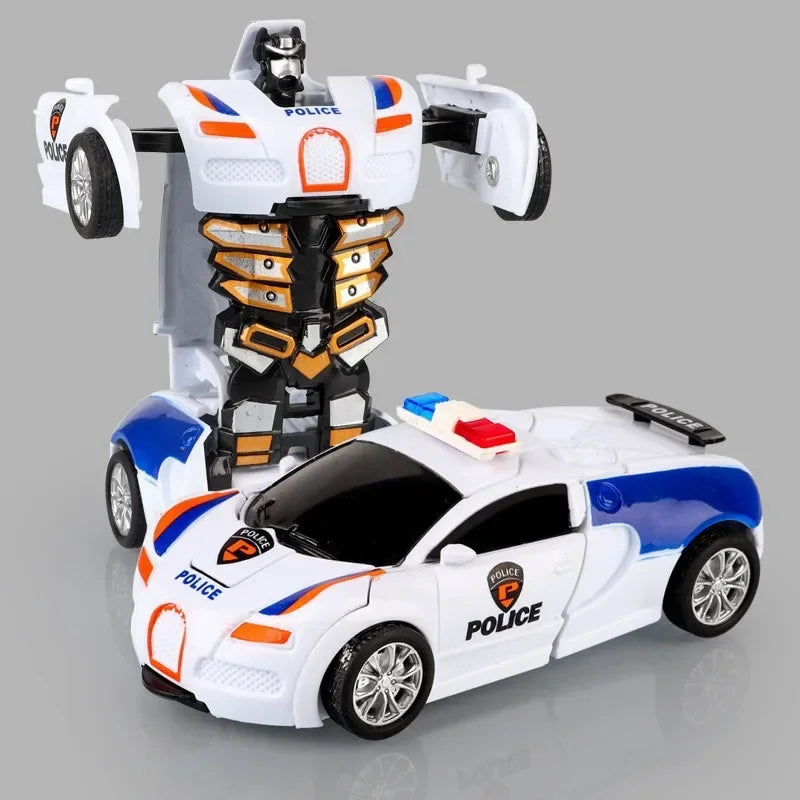 Voiture jouet à changement de forme à impact inertiel pour garçon, robot Autobot à changement de forme à un bouton, puzzle à changement de forme, collision