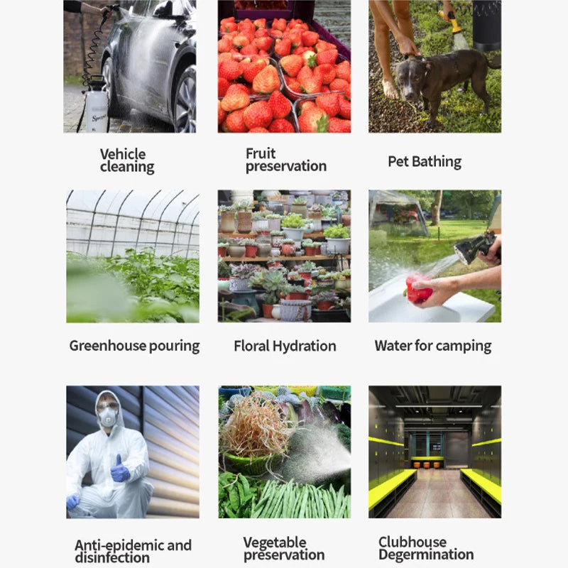 Douche de Camping manuelle extérieure, pompe de douche multifonctionnelle 3/5/8L pour bain d'animaux de compagnie, lavage de voiture, outil de douche Portable avec tuyau de 3m 1 pièce