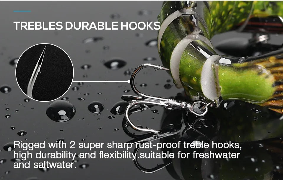 Rooblinos leurres de pêche pour bar truite multi-articulé nageurs lent coulant bionique leurres de natation bar eau douce bar d'eau salée
