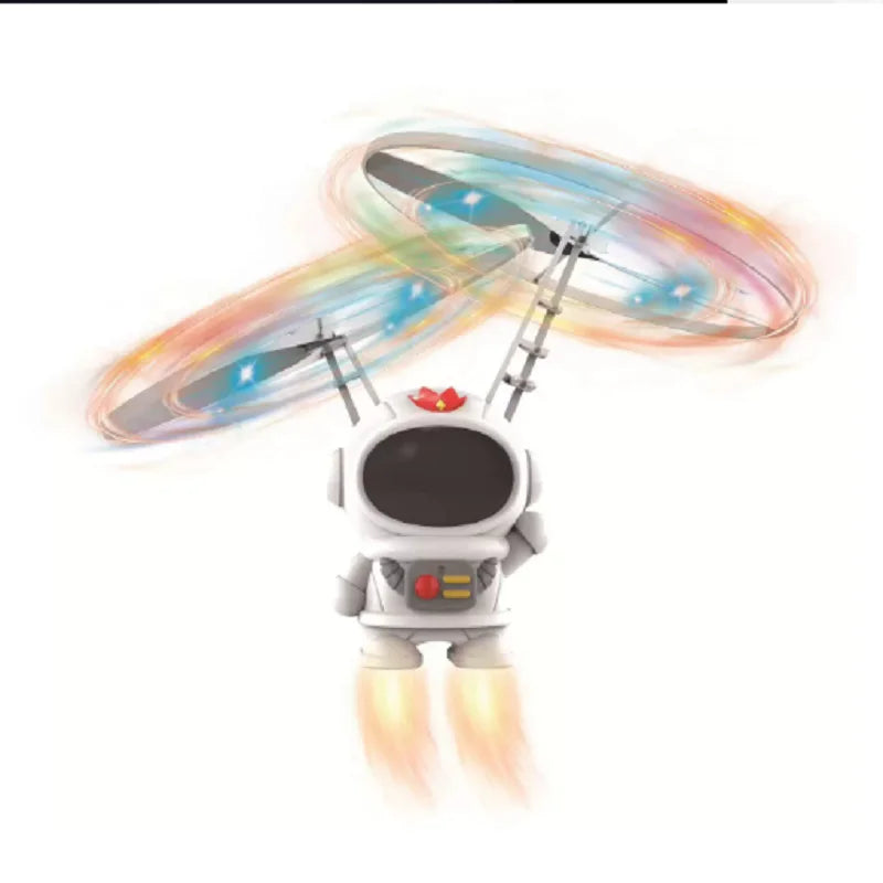Mini dron de astronauta creativo, robot volador de dibujos animados, juguetes con carga USB, helicóptero de control manual, regalo para niños