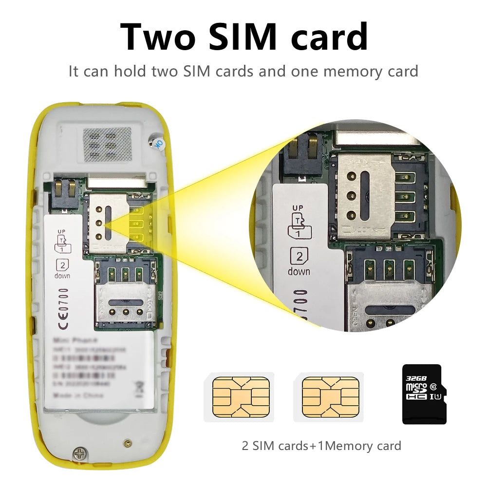 SERVO Petit Téléphone Portable Bluetooth Dialer voix Magique Faible Rayonnement Téléphone Enregistrement D'appel 2/3 SIM GSM Débloqué Mini Téléphone Portable