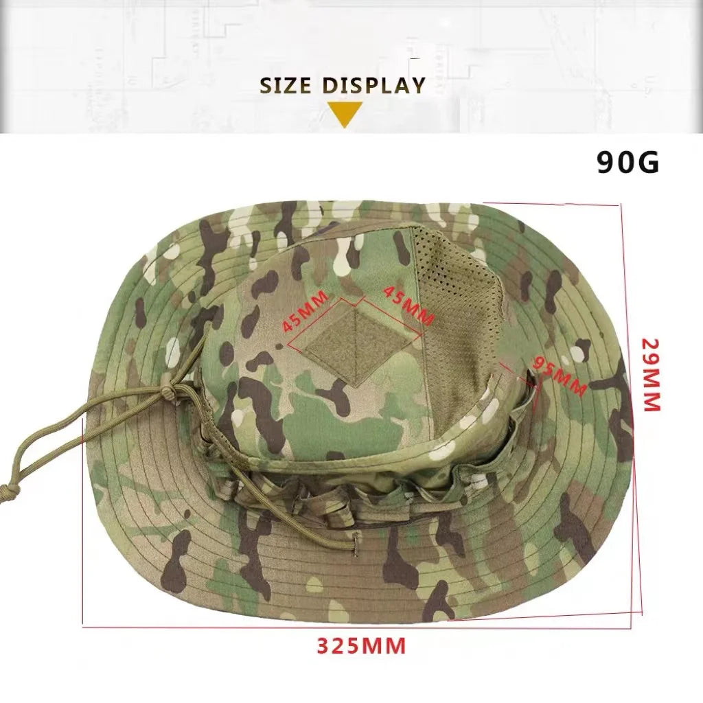 Nouveau 2026 Casquette Bob Camouflage Multicam avec Poche Carrée pour Passionnés de Tactique, Chapeau de Soleil pour Pêche, Randonnée et Activités de Plein Air