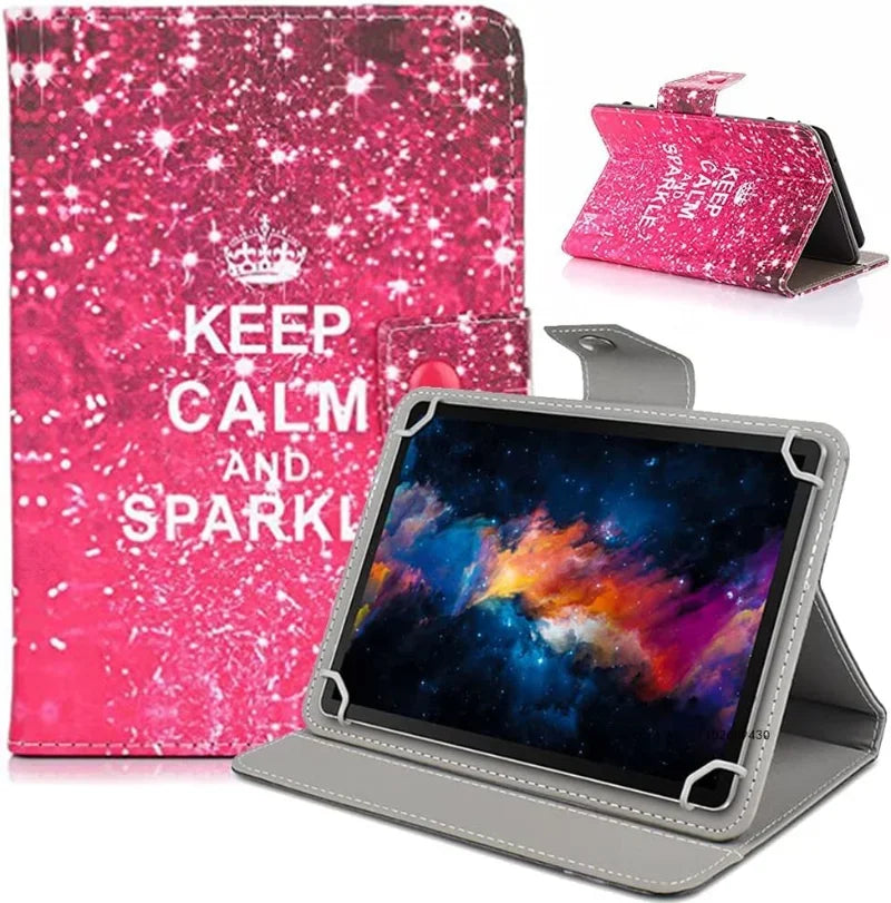 Estuche universal para tableta de 7" 8" 10.1", funda para tableta de 8 pulgadas 10 pulgadas, cubierta de soporte de cuero PET para Android/iOS/Windows de 7-10.5 pulgadas Capa